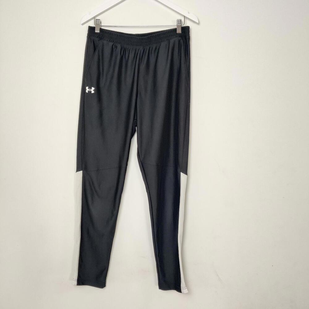 Under Armour HeatGear Men's Fitted Jogger Pants Black White Size Large